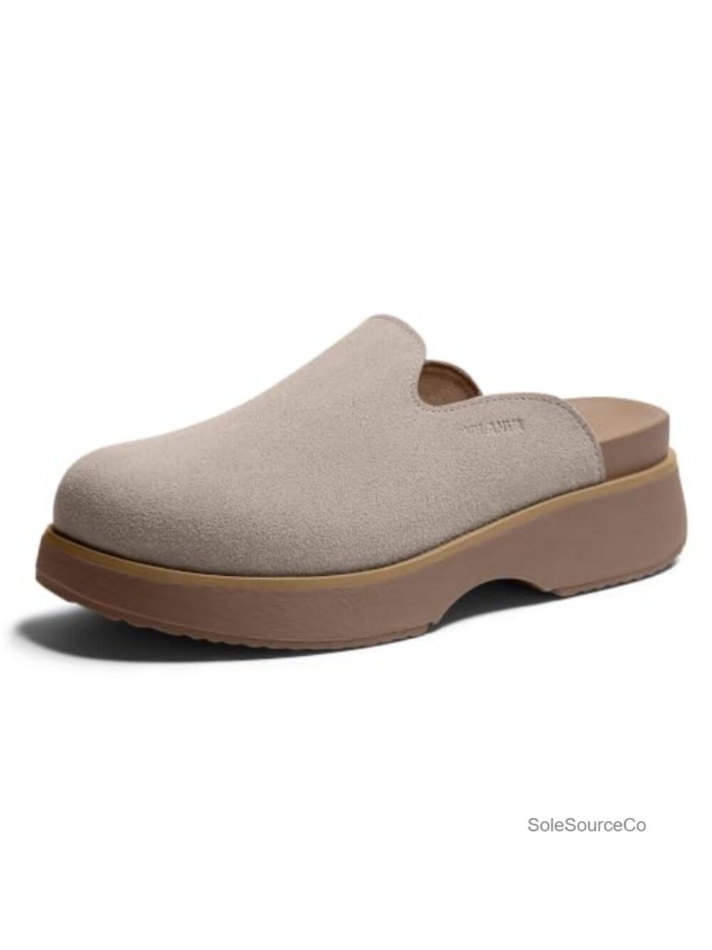 Suede Platform Clogs Closed Toe Slip-On Mule Shoes Comfort Footbed